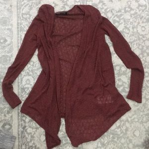 burgundy volcom cardigan